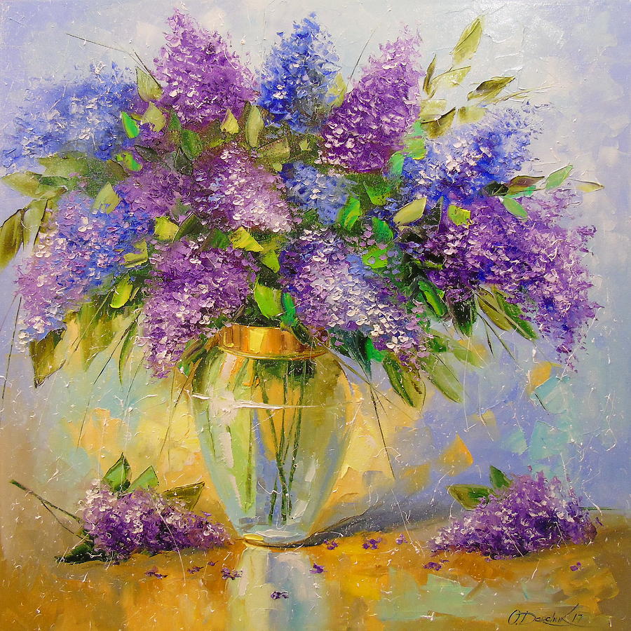 A bouquet of lilacs Painting by Olha Darchuk - Fine Art America