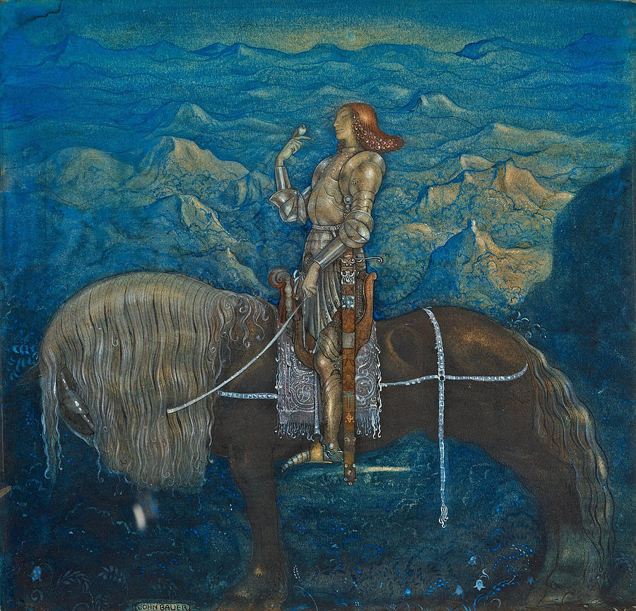A Knight Rode on Drawing by John Bauer Fine Art America