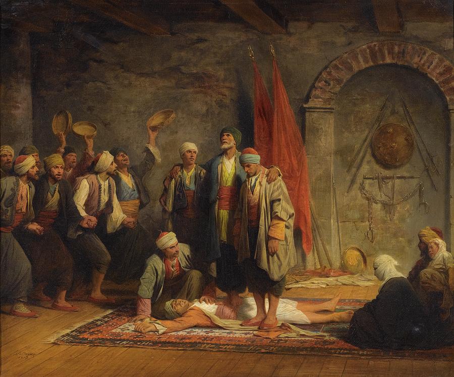 A Rifai Sufi Ceremony #2 Painting by Adolphe Yvon
