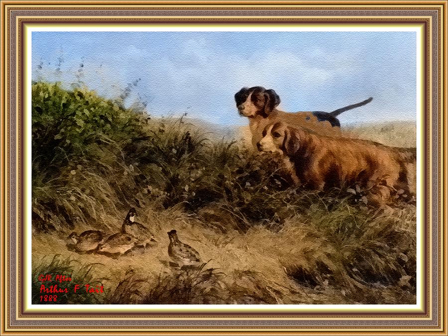 Dog Digital Art - A Sudden Surprising Discovery After And Inspired By Arthur  Fitzwilliam Tait s - To The Point . #2 by Gert J Rheeders