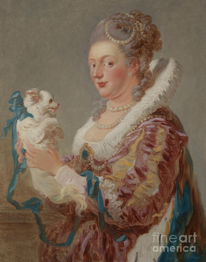 A Woman with a Dog #3 Painting by Jean-Honore Fragonard