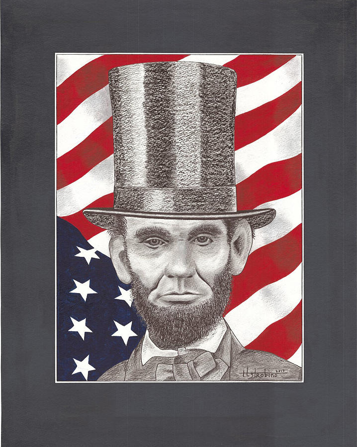 Abe T-shirt Painting by Herb Strobino