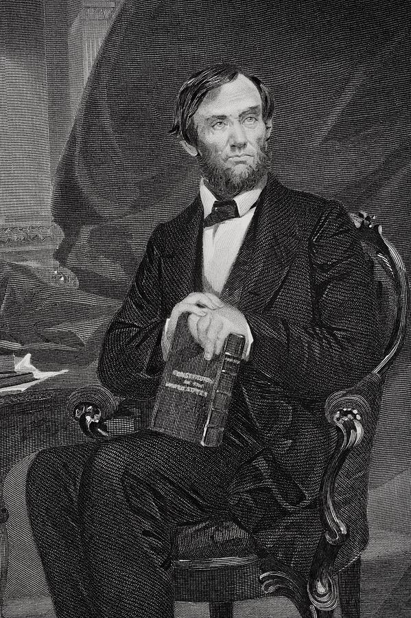 Black And White Drawing - Abraham Lincoln 1809 65. 16th President #2 by Vintage Design Pics