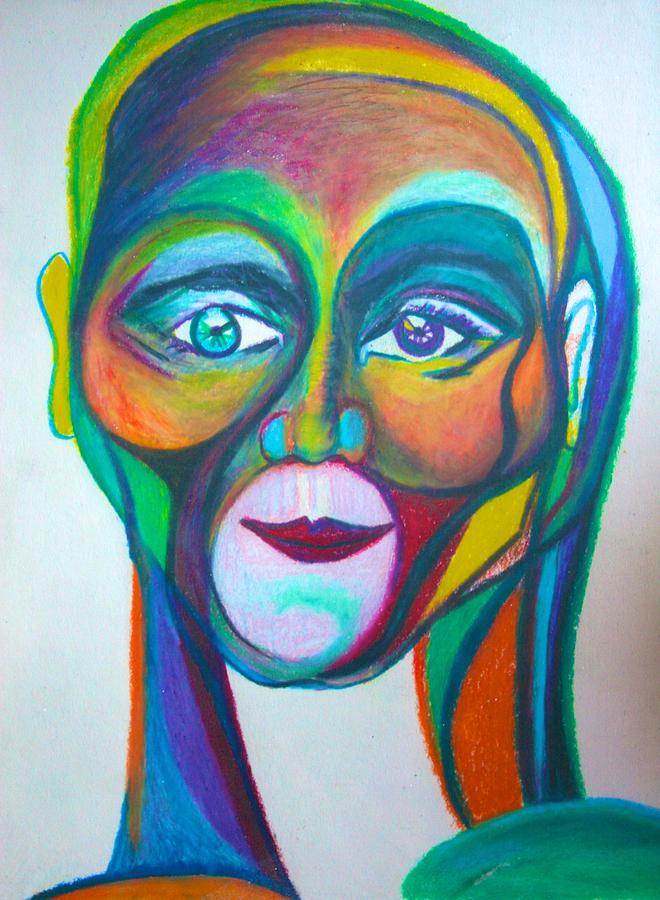 Abstract Face Drawing by Polly Castor