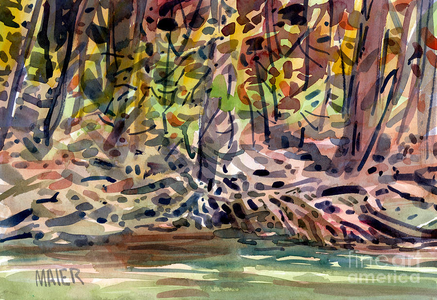 Fall Painting - Across The Creek #4 by Donald Maier