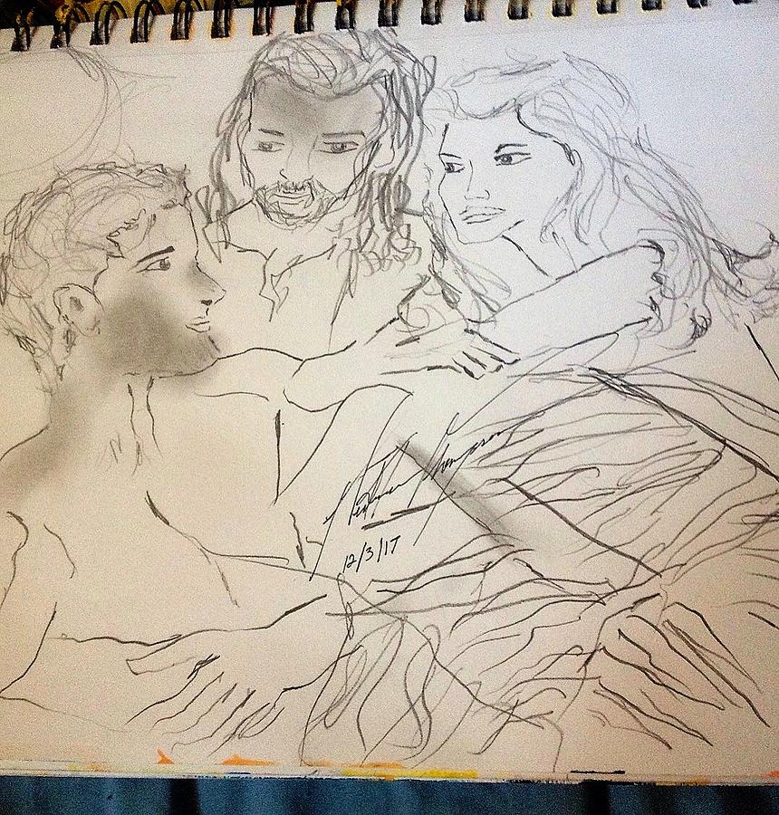 Creation Drawing - Adam andEve The Creation Story #2 by Love Art Wonders By God