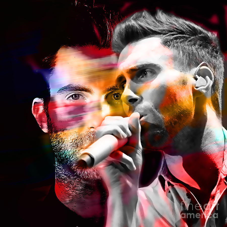 Maroon 5 Mixed Media - Adam Levine Maroon 5 #2 by Marvin Blaine