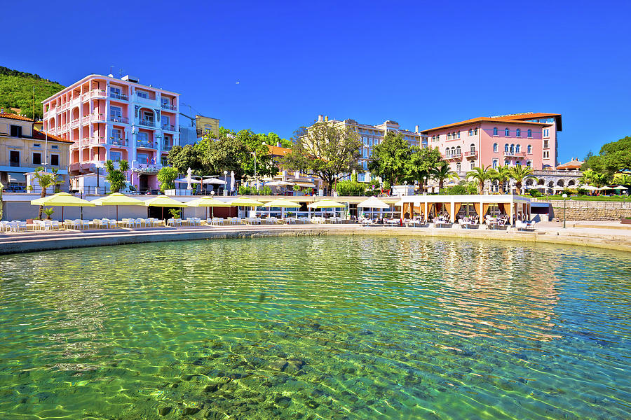 Adriatic town of Opatija beach and waterfront view #2 Photograph by Brch Photography