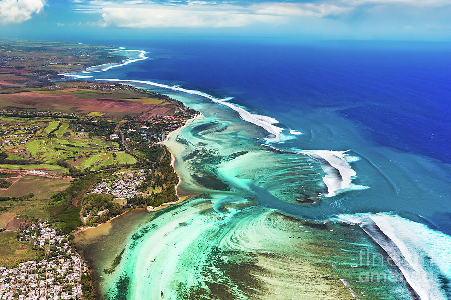 Aerial View Of The Underwater Channel. Mauritius Photograph