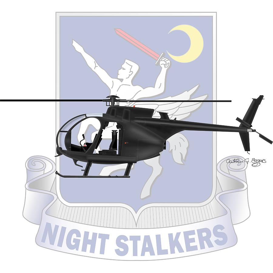 AH-6J Little Bird Night Stalkers #2 Digital Art by Arthur Eggers