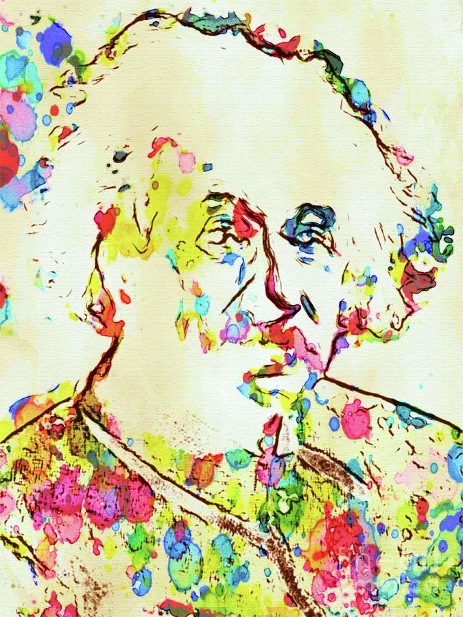 Vintage Digital Art - Albert Einstein Famous Scientist #2 by Esoterica Art Agency