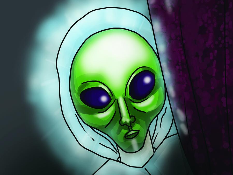 Alien Digital Art - Alien #2 by Maye Loeser