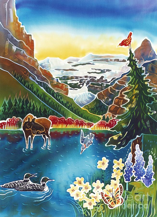Moose Painting - Alpine Lake Sunrise #2 by Harriet Peck Taylor