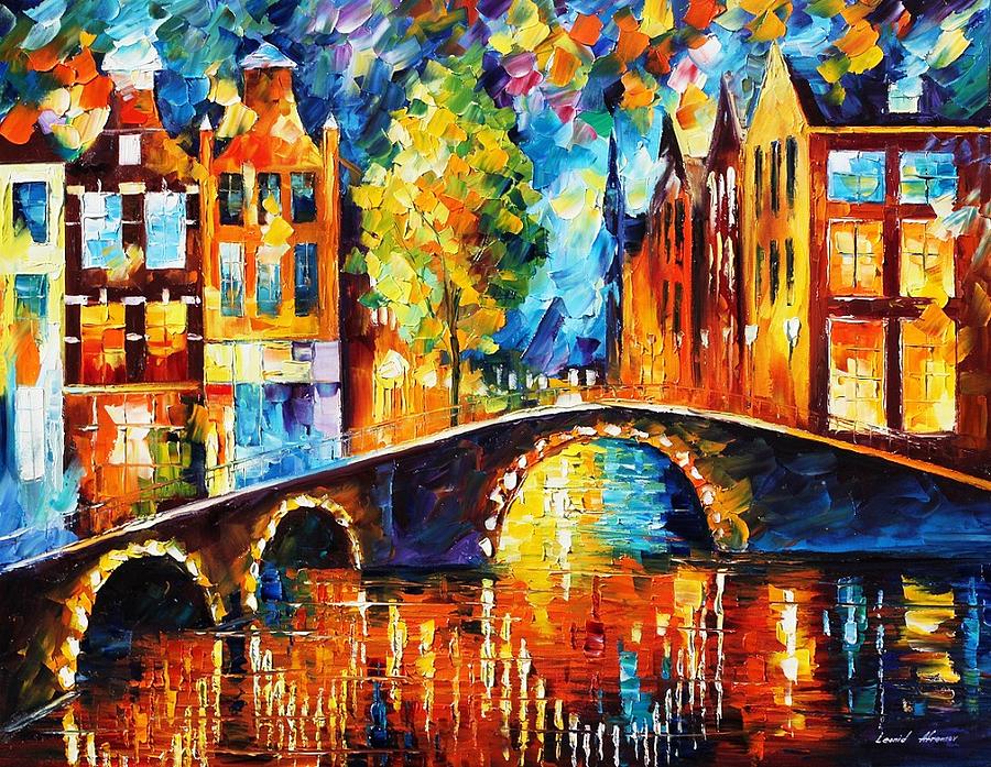 Amsterdam Painting by Leonid Afremov - Fine Art America