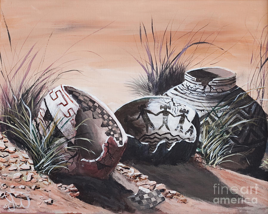 Still Life Pottery Painting - Anasazi  #2 by John Wise