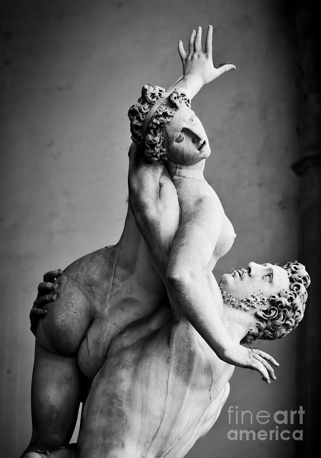 Ancient sculpture of The Rape of the Sabine Women. Florence, Italy #2 Photograph by Michal Bednarek