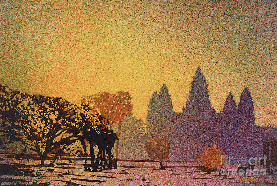 Architecture Painting - Angkor Sunrise #2 by Ryan Fox