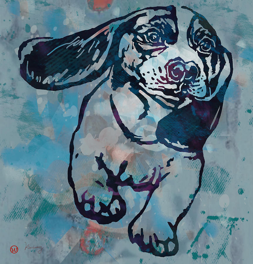 Animal Pop Art Etching Poster Dog Drawing by Kim Wang Fine Art America