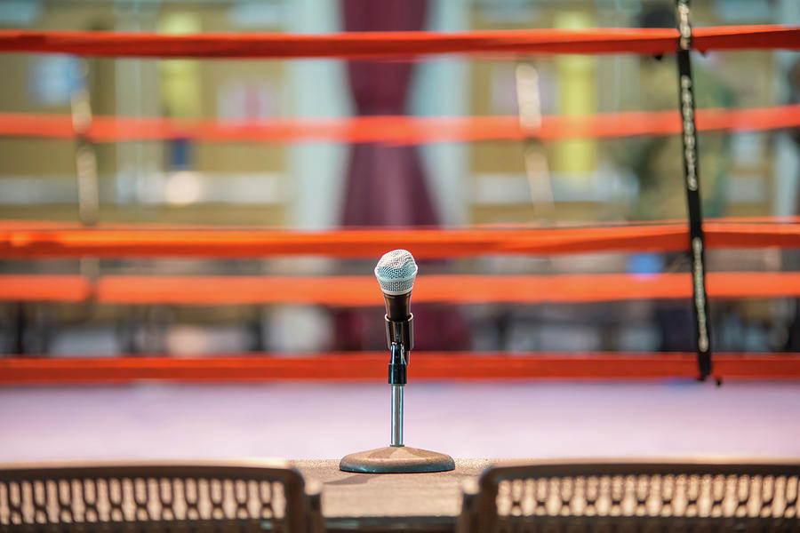 Announcer Microphone On Table Before Boxing Ring #2 Photograph by Alex Grichenko