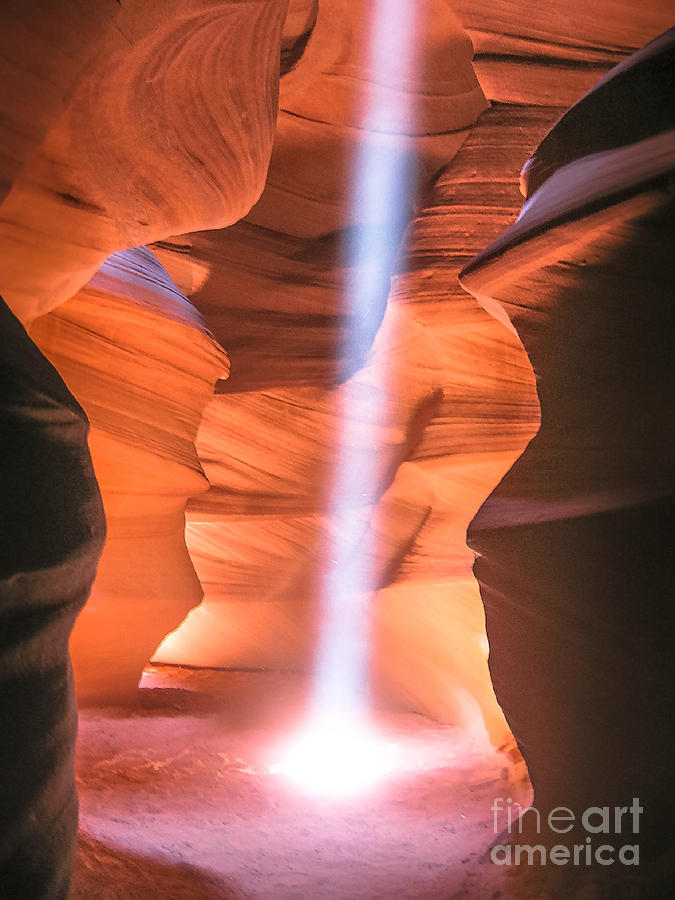 Antelope Canyon light beam #2 Photograph by Benny Marty