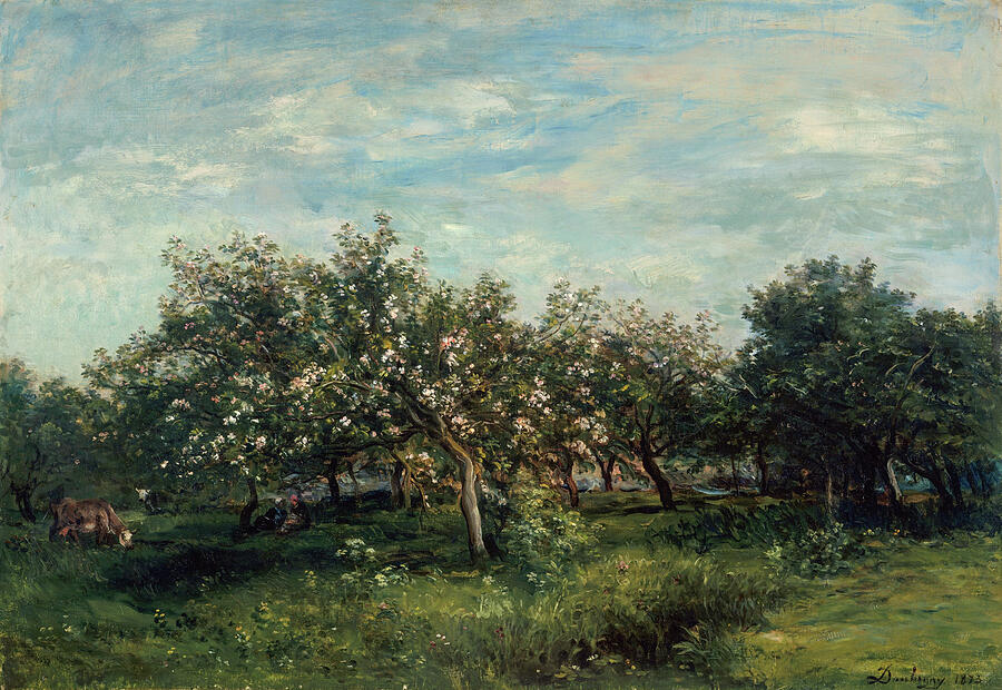 Apple Blossoms, from 1873 Painting by Charles Francois Daubigny Apple Blossoms, from 1873 Painting by Charles Francois Daubigny