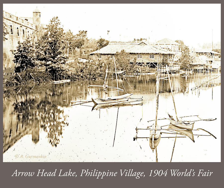 Arrow Head Lake, Philippine Village, 1904 Worlds Fair, Vintage P #2 Photograph by A Macarthur Gurmankin
