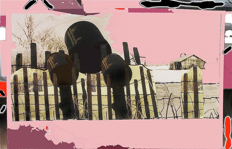 Art Homage Andrew Wyeth Bucket Fence Collage Near Aberdeen South Dakota 1965-2012 #4 Photograph by David Lee Guss