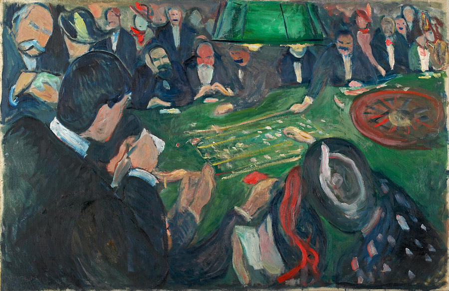 At the Roulette Table in Monte Carlo #9 Painting by Edvard Munch