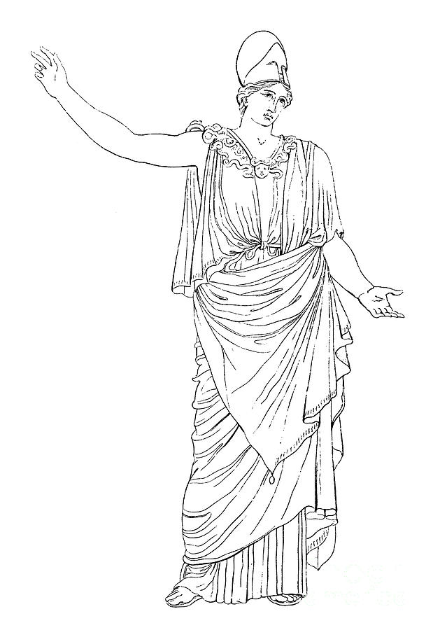 1st Century Drawing - Athena / Minerva by Granger.