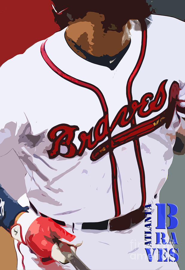 Atlanta Braves Original Typography Baseball Team Painting by Drawspots