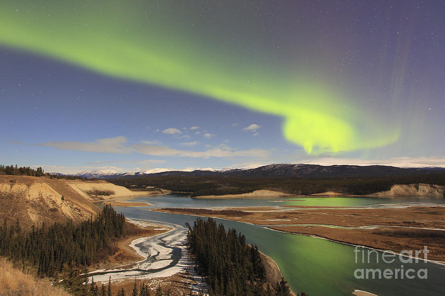 Aurora Borealis Over The Yukon River Photograph