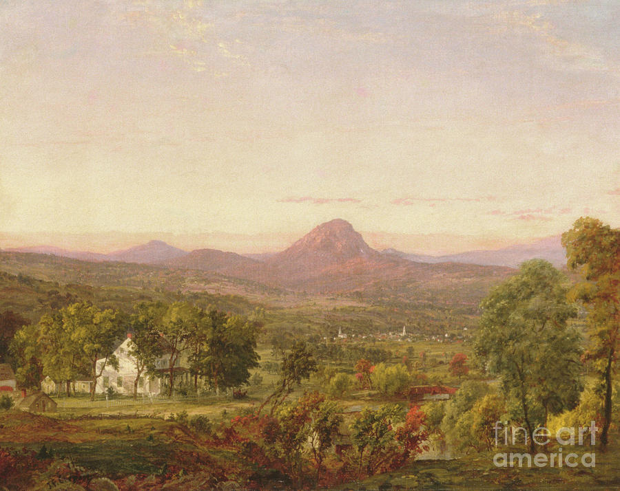 Autumn Landscape, Sugar Loaf Mountain, Orange County, New York Painting by Jasper Francis Cropsey