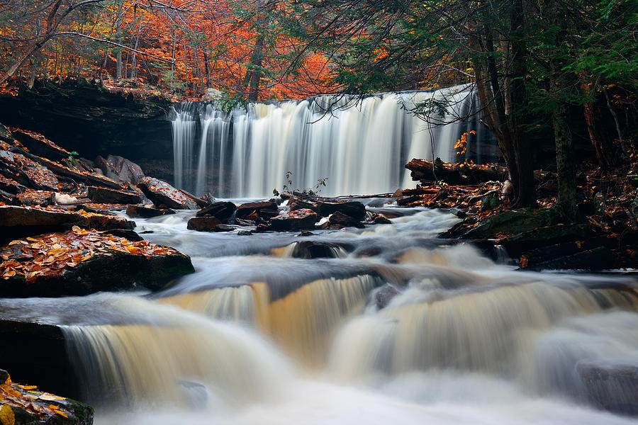 Autumn waterfalls #2 Photograph by Songquan Deng
