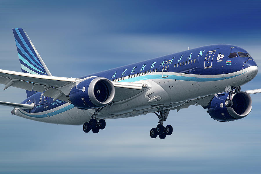 Azerbaijan Mixed Media - Azerbaijan Airlines Boeing 787 Dreamliner by Smart Aviation Azerbaijan Mixed Media - Azerbaijan Airlines Boeing 787 Dreamliner by Smart Aviation