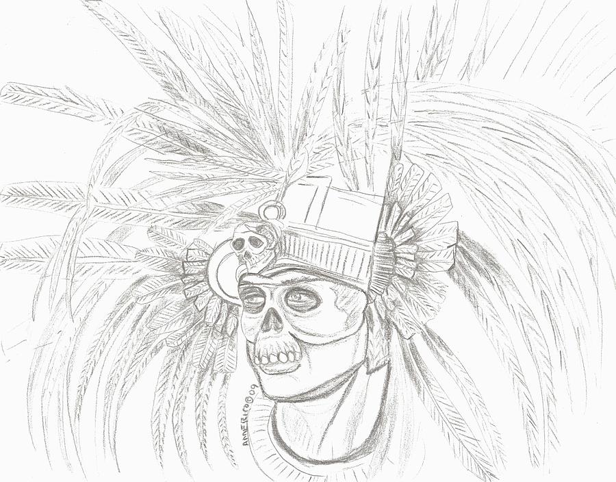 aztec warrior pencil drawings