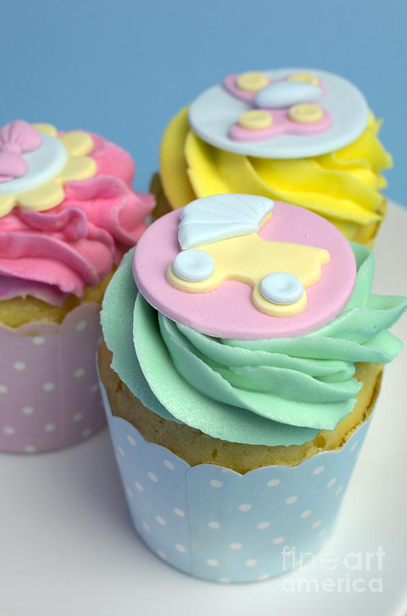 Baby Shower Cupcakes #2 Photograph by Milleflore Images