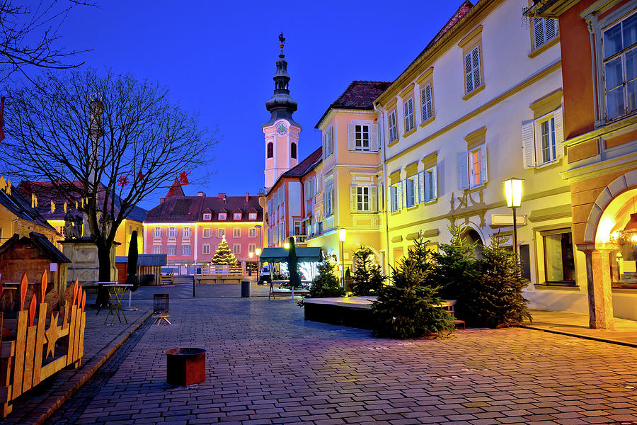 Bad Radkersburg street evening advent view #2 Photograph by Brch Photography