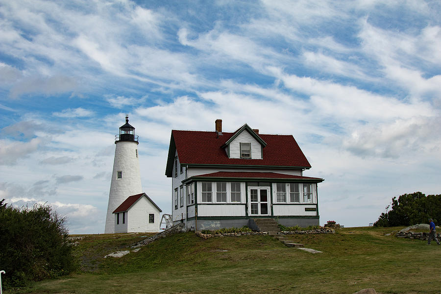 Landscape Photograph - Bakers Island Lighthouse Salem #1 by Jeff Folger