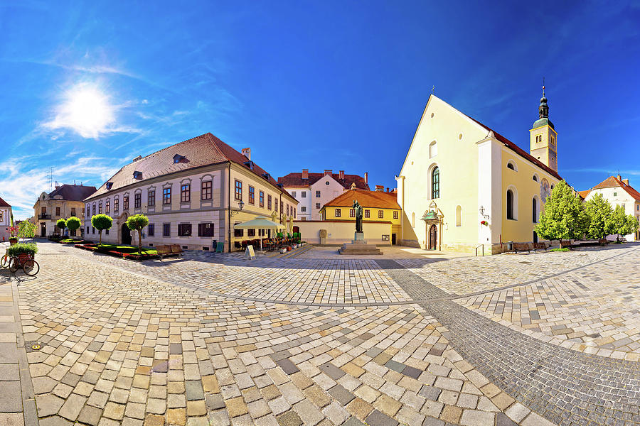 Baroque town of Varazdin square panoramic view #2 Photograph by Brch Photography