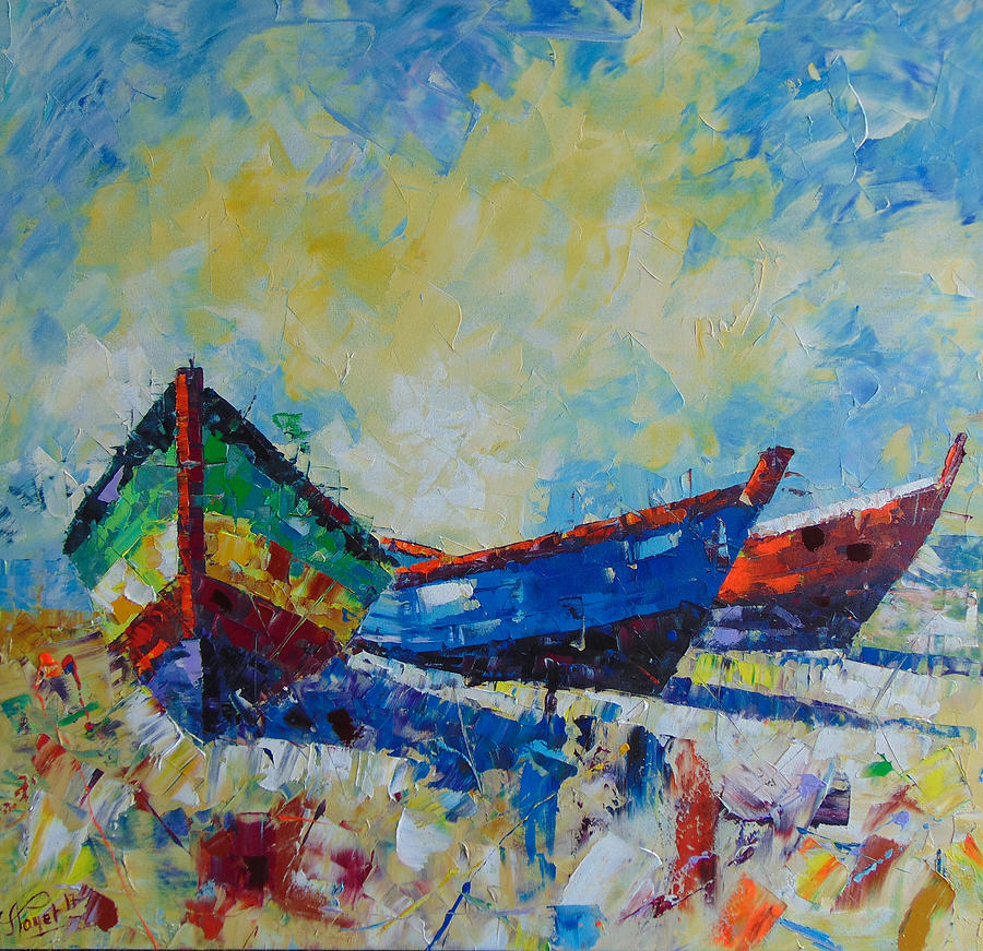 Barques de Provence #3 Painting by Frederic Payet