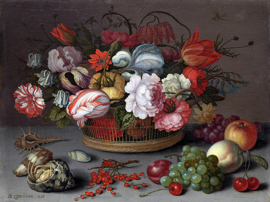 Basket of Flowers #2 Painting by Balthasar van der Ast