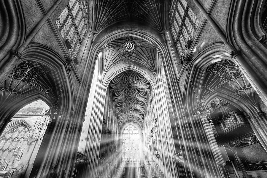 Bath Abbey Sun Rays #2 Photograph by David Pyatt
