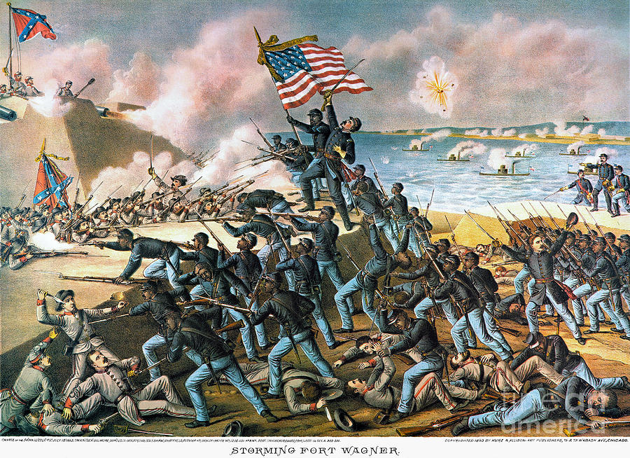 Battle Of Fort Wagner, 1863 Drawing