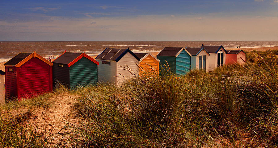 Beach huts Digital Art by Martin Fry - Pixels