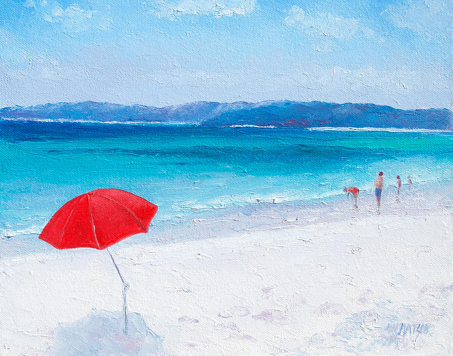 Beach Paddling #2 Painting by Jan Matson