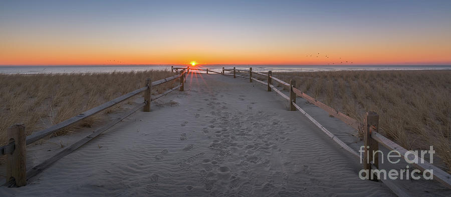 Nature Photograph - Beach Path Sunrise Panorama  #2 by Michael Ver Sprill