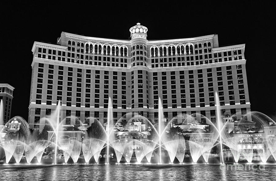 Las Vegas Photograph - Bellagio Hotel and Casino at night #2 by Jamie Pham
