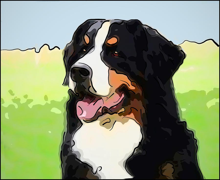 Bernese Mountain Dog Digital Art by Alexey Bazhan Fine Art America