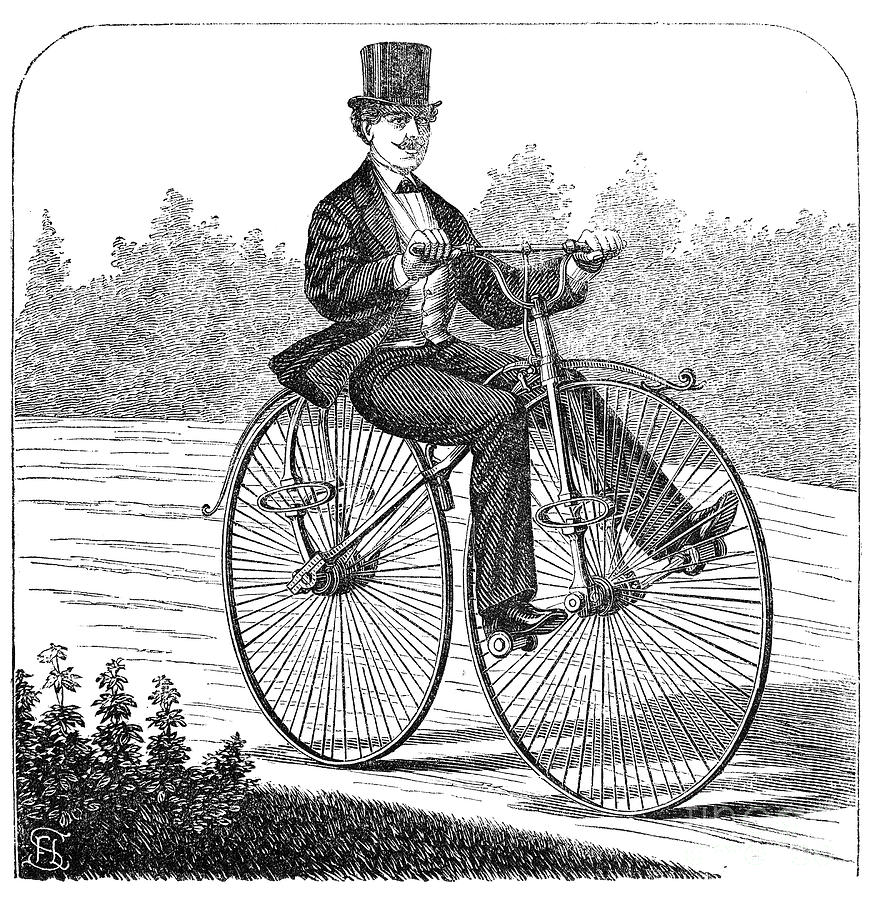 Bicycling, 1869 #2 Photograph by Granger