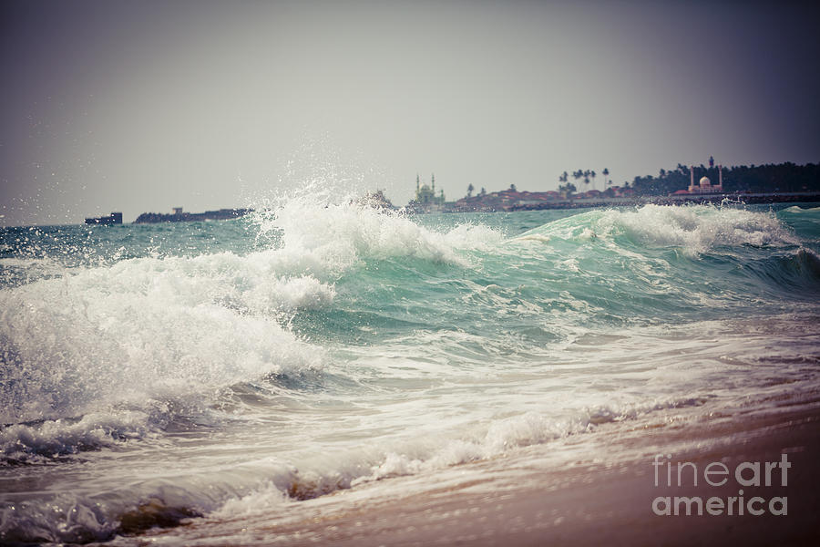 Big Wave On The Coast Of The Indian Ocean Kerala India #2 Photograph by Raimond Klavins